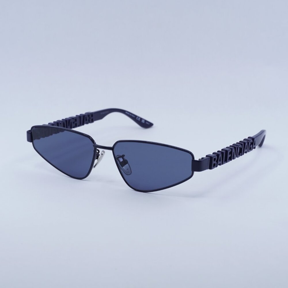 Balenciaga BB0107S 003 Sunglasses - Navy Blue Frame, Blue Lenses - Picture 8 of 10